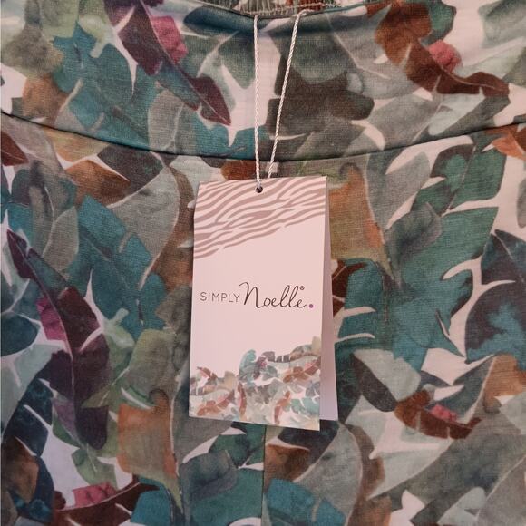 NWT Simply Noelle S/M Pockets Green Brown Rust White Flowy Knit Pants CUTE! - Picture 4 of 8